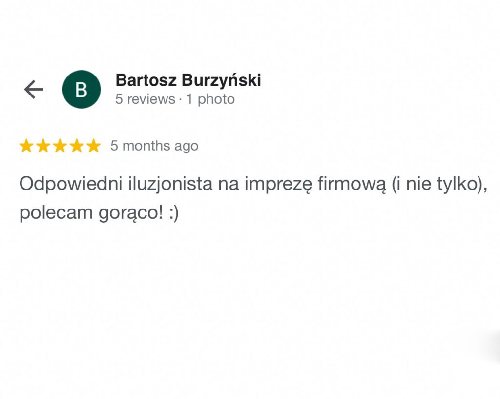 Opinia iluzjonista Karol Sanetti
